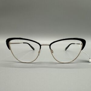 Garrett Leight Eyeglasses Cat Eye Frames Vista G-BK 53-17 Gold Black